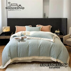 4 点セット厚く暖かい両面キルトカバーベルベットのベッドシート枕カバー彫刻ベルベットの冬のベッド 200*230cm