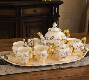  tea utensils la Mix teapot & cup & milk pot & sugar pot & tray 9 point set Western-style tableware table wear interior 