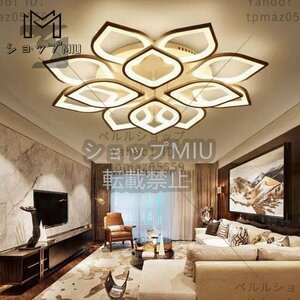 シャンデリア リビングルームリモコン アクリル 照明器具 天井照明 蓮の花の形 Led 屋内ランプ ホーム 調光可能