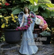ガーデンオーナメント ガーデニング 花の子　エンジェル オブジェ花の天使 ガーデン 庭 屋外 庭置物 一個玄関 天使置物 樹脂製 可愛い_画像1