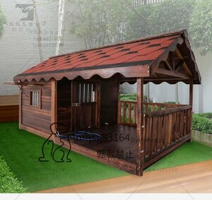 木製 犬小屋ドッグハウス 室外 ドアと窓付きの犬用犬小屋 ホームタウン ドッグハウス テラス 屋内と屋外での使用に隆起屋根付き