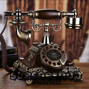 . manner retro telephone machine. stylish I der old type turntable telephone cable version 