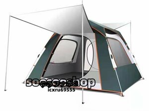 ワンタッチテント 自動式テント 3-4人用 軽量 キャンプ ドーム型 雨よけ 日よけ 蚊よけ 紫外線防止 アウトドア メッシュ通気 防水 グリーン
