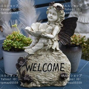  angel ornament resin made pretty interior gardening garden ornament garden Angel objet d'art angel garden garden outdoors entranceway 