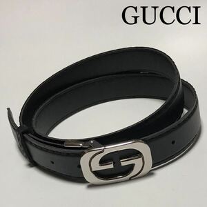 ◇◆1円◆◇ 本物 GUCCI グッチ ベルト ＧＧバックル シルバー 送料無料 良品