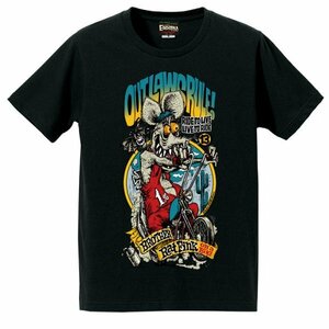 ブラックM ロッキンジェリービーン エロスティカ ラットフィンク Tシャツ Rockin' Jelly Bean EROSTIKA RATFINK OUTLAWS RULE!