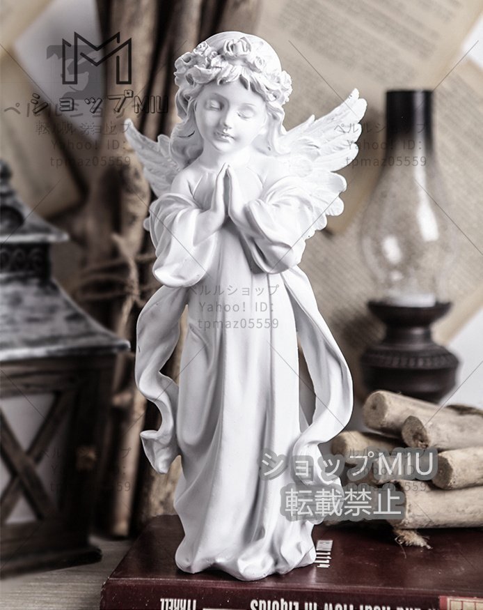 Western interior angel prayer praying angel sculpture statue western miscellaneous goods object figurine entrance room office resin handmade handmade, interior accessories, ornament, Western style