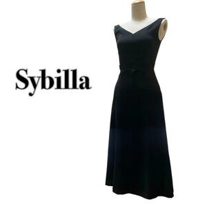 シビラ Sybilla ノースリーブ ワンピース ドレス 黒 SS 発表会