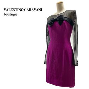 ヴァレンティノガラヴァーニ ブティック シースルードレス ピンクリボン L相当の画像1