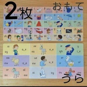 【匿名配送・送料無料】ジョリーフォニックス　発音カード　2枚組　Jolly phonics 42音表