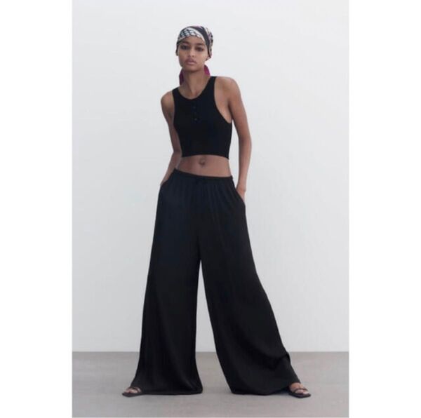 新品 タグ付き ZARA パラッツオパンツ ワイドパンツ