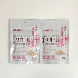 オリヒロ エクオール＆発酵高麗人参 サプリメント 30日分 90粒×2袋セット