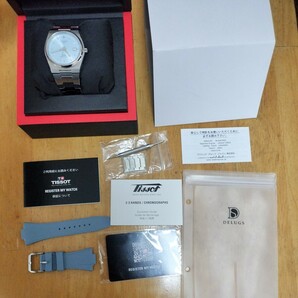 TISSOT PRX ティソ ピーアールエックス パワーマティック80 アイスブルー ラバーバンド付 自動巻き ラグスポ腕時計の画像3