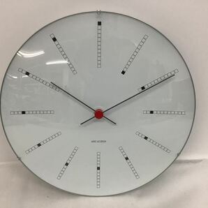 ◯営NI020-A12m80 【埼玉発】ARNE JACOBSEN アルネ・ヤコブセン Wall Clock Bankers 290mm[壁掛け時計 スイープ デンマーク 動作確認済みの画像1