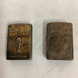 ◯営KU015-キさT60【埼玉発】ZIPPO リミテッドエディション2個売り 2002年FIFA WORLD CUP 火花未確認 現状品