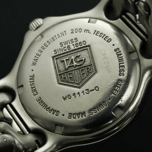 LVSP6-4-62 7T044-32 TAG HEUER タグホイヤー 腕時計 WG1113-0 セル プロフェッショナル デイト クォーツ 約102g メンズ シルバー ジャンクの画像7