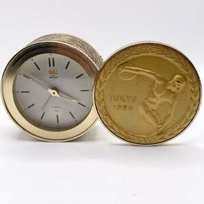 # SEIKO セイコー東京オリンピック 1964年 ネジ巻き式 置時計/SEIKO セイコー 虎 1986年 置き時計 希少 不動現状品の画像7