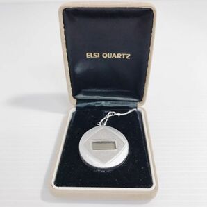 【SHAPP】シャープ 懐中時計 ELSI QUARTZ 希少 レア 箱入り メンズ レディース ユニセックス ネックレスの画像1