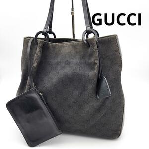 A4可　GUCCI gg柄　キャンバス　トートバッグ　ハンドバッグ