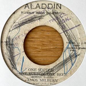 7'' Amos Milburn And His Aladdin Chickenshackers One Scotch, One Bourbon, One Beer/What Can I Do? 50s R&B jive mods gaz ska 60s