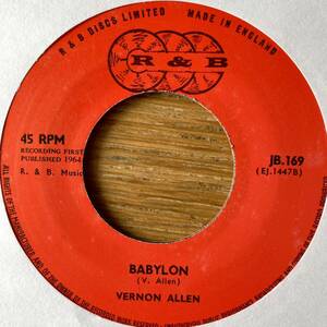 7'' Vernon Allen Babylon/Far I Come r&b studio one treasure isle ska rocksteady prince buster alton ellis ken boothe lord creator 