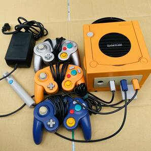 【1円スタート】【セット商品】Nintendo 任天堂 GAMECUBE ゲームキューブ オレンジ コントローラー3個 アダプター DOL-001(JPN) 日本製の画像3