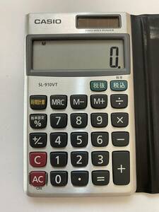 CASIO 電卓 SL-910VT ソーラー 計算機 事務 カシオ 税計算 動作品