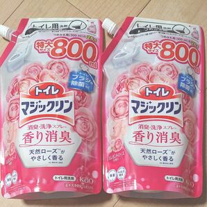 花王 トイレマジックリン 消臭洗浄スプレー 香り消臭 エレガントローズの香り つめかえ用 800ml × 2個