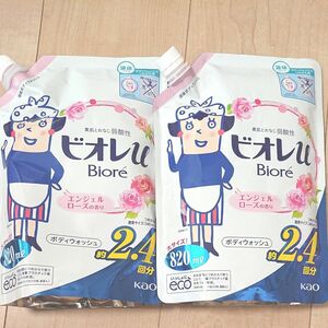 花王 ビオレu エンジェルローズの香り つめかえ用 大サイズ 通常サイズの約2.4回分 820mL 液体ボディウォッシュ 2個