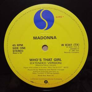 【入手困難12"】Madonna Who's That Girl -Dub- UKオリジナル マドンナ フーズ・ザット・ガールの画像3