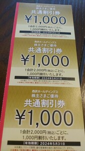 西武ホールディングス 株主優待　3枚