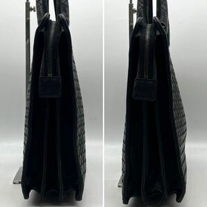 2084 美品● BOTTEGA VENETA ボッテガヴェネタ ビジネスバッグ イントレチャート ブリーフケース レザー ブラック メンズ A4可 本革 仕事鞄の画像4