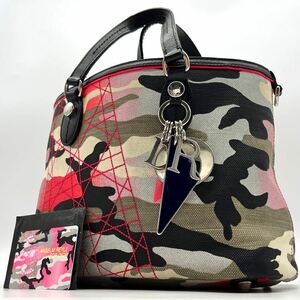 2217 入手困難美品● Christian Dior クリスチャンディオール アンセルムライル ハンドバッグ カモフラ カナージュ 迷彩 レザー PVC 金具