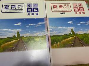 404●送料無料●塾専用教材●夏期練成ゼミ小４発展編●算国２科目セット●解答解説テスト付