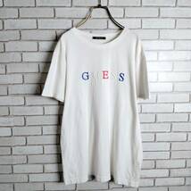 GUESS☆ゲス　Tシャツ　半袖　クルーネック　ビッグロゴ　刺繍　ワッペン　ホワイト　白　L_画像7