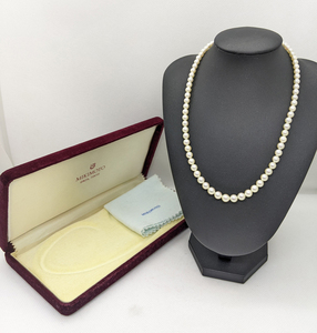 ◆ミキモト MIKIMOTO シルバー SV留め具 真珠 パール 約4-6mm ネックレス 冠婚葬祭 パーティー レディース 専用ケース付