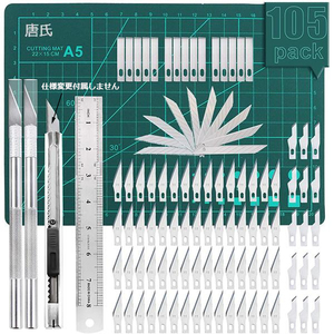 105pcホビー用ナイフセット クラフトナイフ 切り絵彫刻刀 アートナイフ デザインナイフ TA012