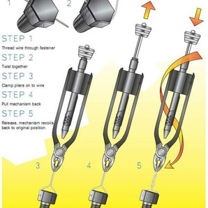 6 ワイヤーツイスタープライヤー 全長210mm ボルト類の脱落防止 T016の画像3