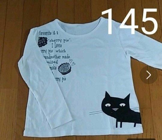 女の子　猫 長袖 Tシャツ