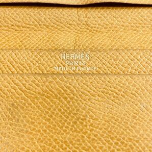 1円 HERMES エルメス MC2 フレミング 長財布 イエローの画像10