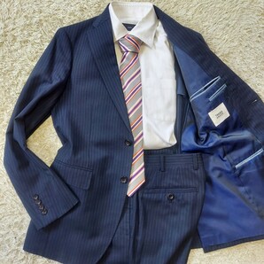 4-19 【大人カッコいい】TAKEO KIKUCHI タケオキクチ ビジネススーツ イギリス生地  セットアップ メンズスーツ サイズ2M相当の画像1