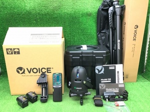 ②未使用品 VOICE ヴォイス フルライン グリーンレーザー墨出し器 Bluetooth連動 Model-G8 + Model-GJ + Model-T ※本体+受光器+三脚セット