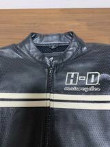 美品☆[Harley Davidson] 定価63,460 パンチングレザージャケット バイカーライダース M 本革 97168-07VM ブラック ハーレーダビッドソン_画像4