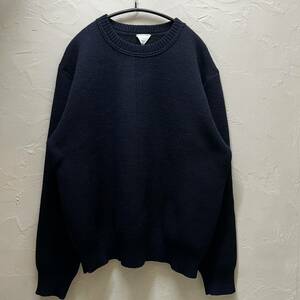 Bottega Veneta ボッテガヴェネタ 22AW Crewneck Knitted Jumper クルーネックウールニット ネイビー【代官山04】