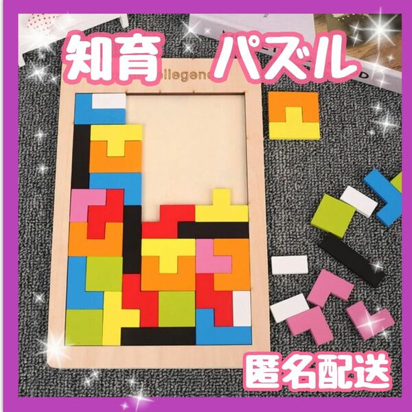 テトリス パズル 木製 知育玩具 知育 ゲーム キッズ　おもちゃ　プレゼント モンテッソーリ　木製パズル