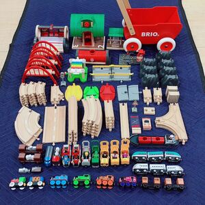  large amount BRIO Thomas wooden . car rail set set sale intellectual training toy yellowtail Ora - person g car b train Shinkansen . car boat station . handcart Wagon 