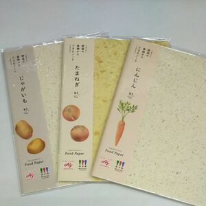 野菜からできたノート3冊セット にんじん 玉ねぎ じゃがいも 味の素 food paper 食育 フードロス 自由研究 五十嵐製紙