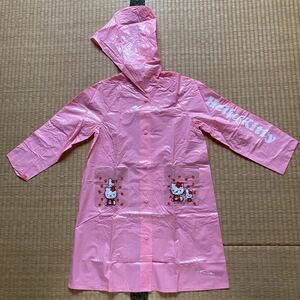 キティー レインコート ツルツル テカテカ ピンク 女の子 ビニール 雨合羽 昭和 レトロ カッパ 雨具 雨衣 入手困難 レインウェア サンリオ