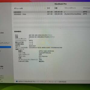 Apple MacBook Pro 16(2019, A2141) Core i9-9980HK / 2.4GHz / RAM 32GB / SSD 512GB / シルバー / 充放電回数 : 183 [MC016]の画像9