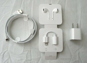 **Apple Apple оригинальный USB источник питания адаптер + Lightning кабель + Lightning слуховай аппарат ( изменение адаптор есть .) комплект * прекрасный товар / почти не использовался 